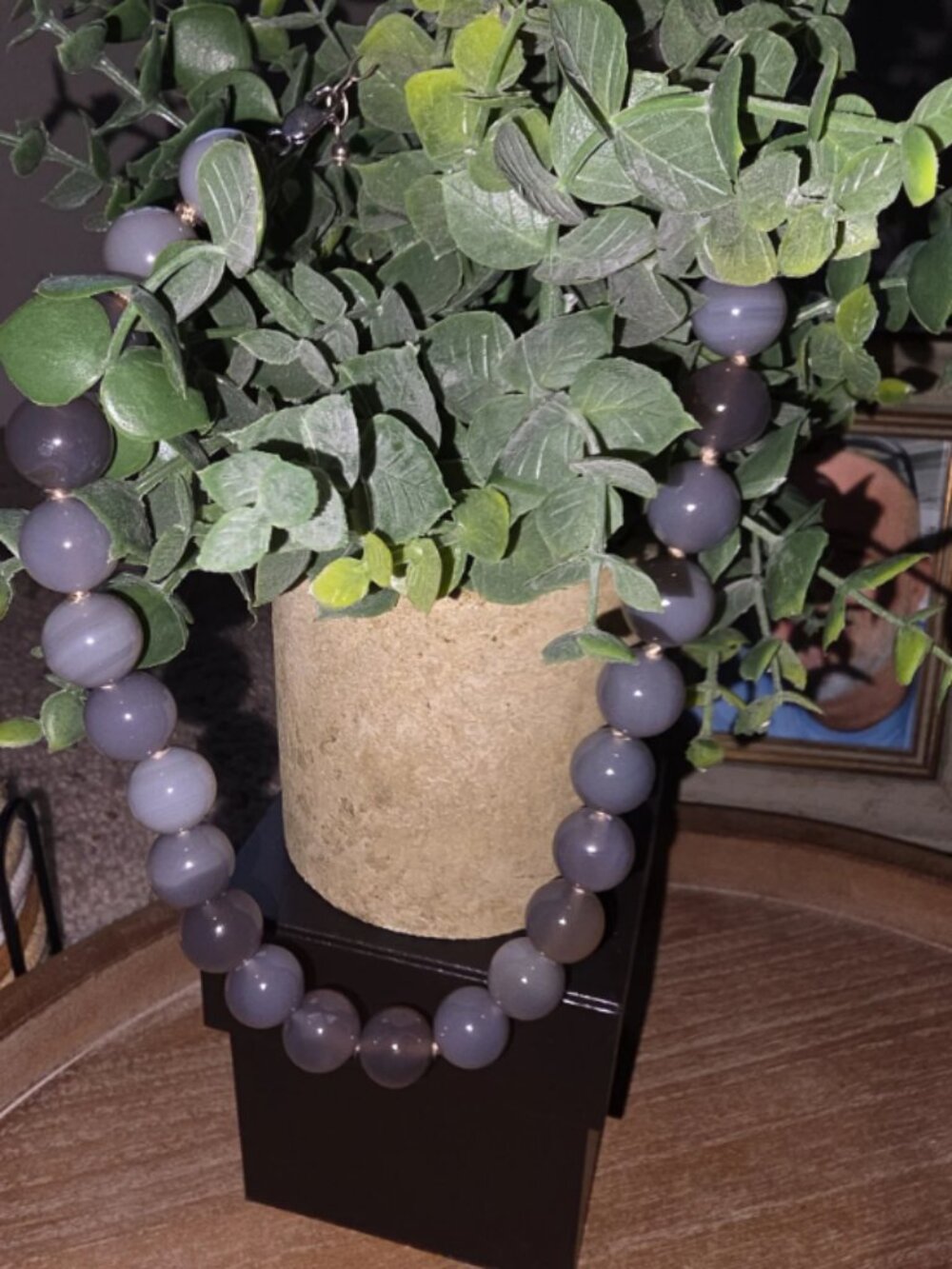 Natural Grey Agate Necklace